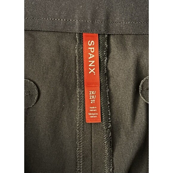 SPANX On-the-Go Ankle Slim Straight Pants Women 2X Black Pull On Chino Classic - Picture 3 of 11